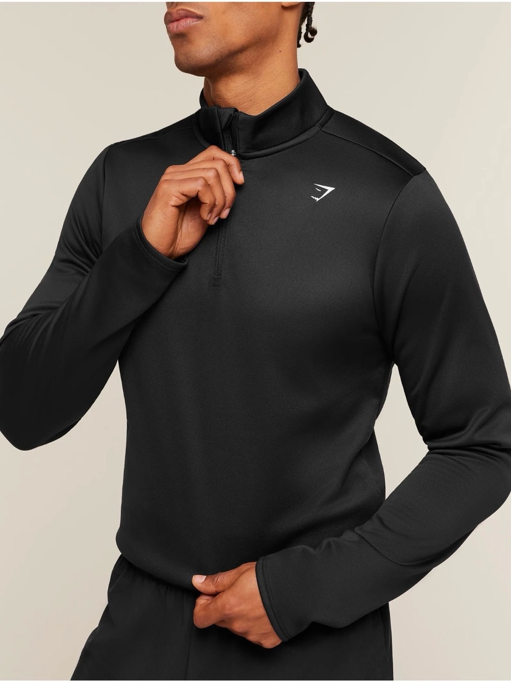 Gymshark Black Half-Zip Performance Top